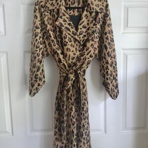 Natori Tan and Black Animal Print Robe